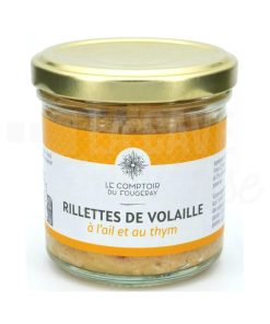 Rillettes de Volaille à l&rsquo;Ail et au Thym – Le Comptoir du Fougeray – 120gr